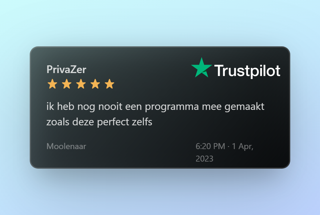 ik heb nog nooit een programma mee gemaakt zoals deze perfect zelfs